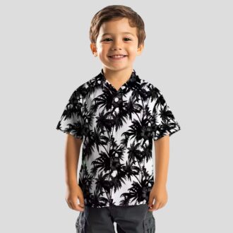 Baltimore Ravens Hawaiian Shirt Featuring Black White Palm Motifs