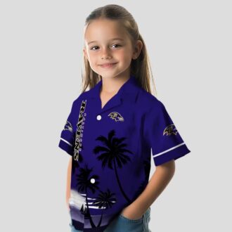 Baltimore Ravens Hawaiian Shirt – Beach Sunset Purple Black Tropical Wear