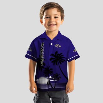 Baltimore Ravens Hawaiian Shirt – Beach Sunset Purple Black Tropical Wear