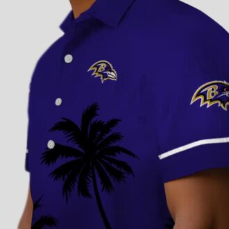 Baltimore Ravens Hawaiian Shirt – Beach Sunset Purple Black Tropical Wear