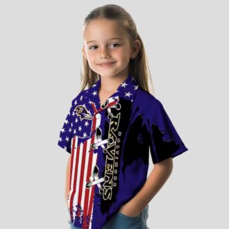 Baltimore Ravens Patriotic Stitched Flag Purple Hawaiian Shirt