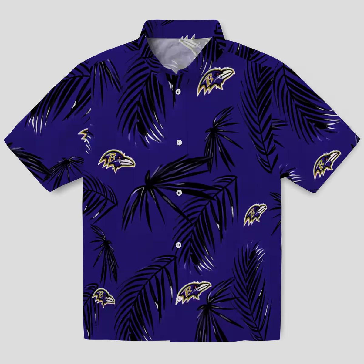 Baltimore Ravens Tropical Palm Leaf Purple Hawaiian Shirt