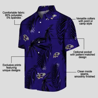 Baltimore Ravens Tropical Palm Leaf Purple Hawaiian Shirt