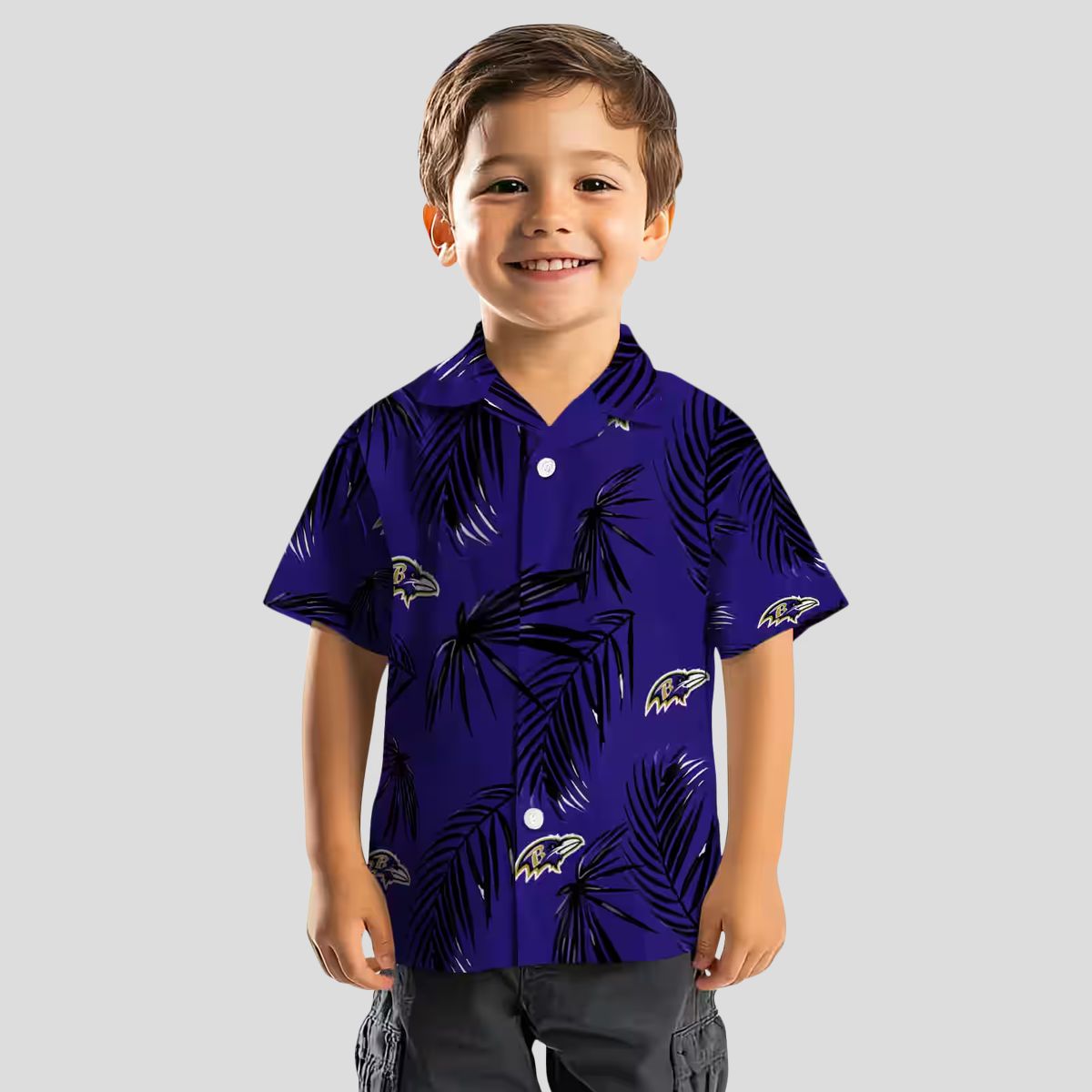 Baltimore Ravens Tropical Palm Leaf Purple Hawaiian Shirt
