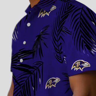 Baltimore Ravens Tropical Palm Leaf Purple Hawaiian Shirt