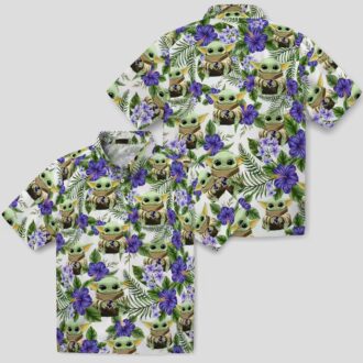 Baltimore Ravens Yoda Green Hawaiian Shirt, Tropical NFL Fan Apparel for Men & Women