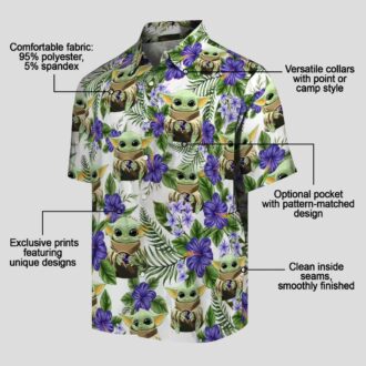 Baltimore Ravens Yoda Green Hawaiian Shirt, Tropical NFL Fan Apparel for Men & Women