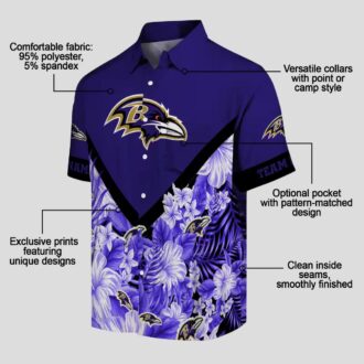 Custom NFL Ravens Floral Pattern Purple Shirt, Floral Chevron NFL Fan Apparel