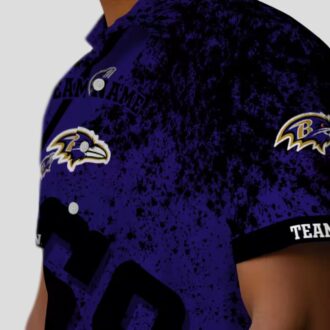Custom NFL Ravens Patriotic Purple Shirt, Star Stripes Hawaiian Shirt