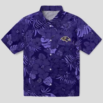 Football Baltimore Ravens Hawaiian Shirt - Jungle Vibes Purple Edition