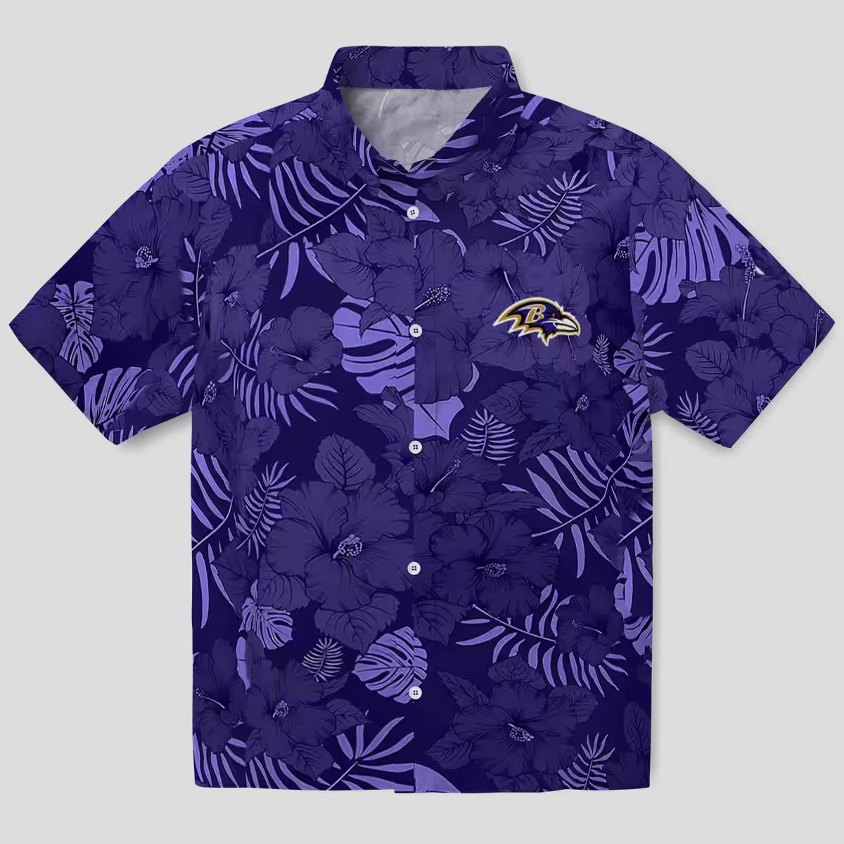 Football Baltimore Ravens Hawaiian Shirt - Jungle Vibes Purple Edition