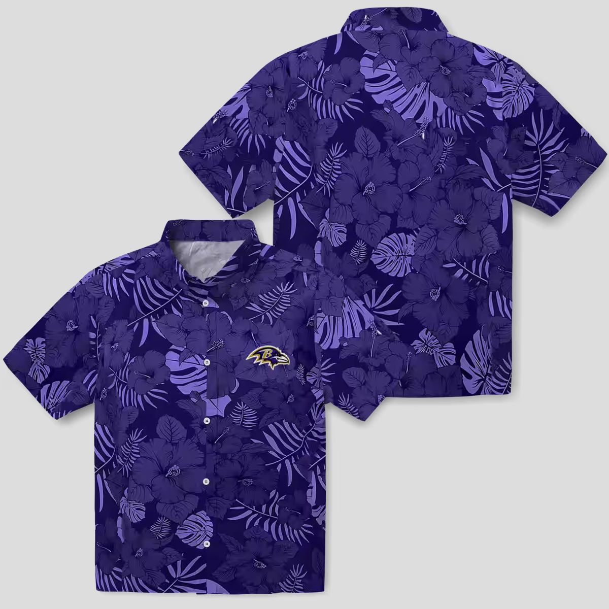 Football Baltimore Ravens Hawaiian Shirt - Jungle Vibes Purple Edition