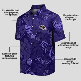 Football Baltimore Ravens Hawaiian Shirt - Jungle Vibes Purple Edition