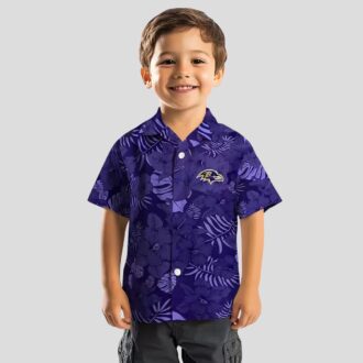 Football Baltimore Ravens Hawaiian Shirt - Jungle Vibes Purple Edition