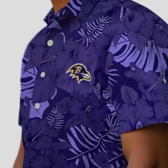 Football Baltimore Ravens Hawaiian Shirt - Jungle Vibes Purple Edition