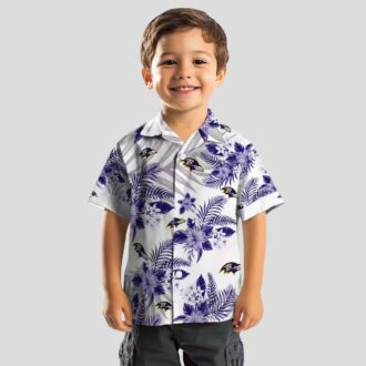 Hawaiian Shirt for Ravens Fans – Purple Floral & Palm Leaf Pattern
