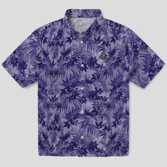 Leafy Pattern Baltimore Ravens Purple Hawaiian Shirt