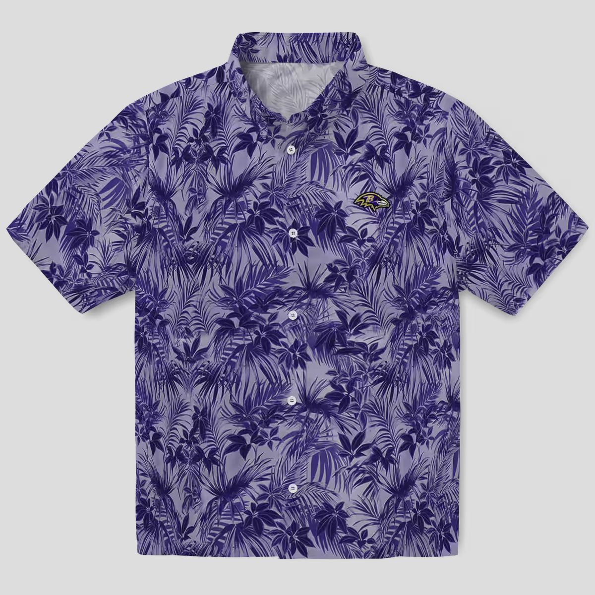 Leafy Pattern Baltimore Ravens Purple Hawaiian Shirt
