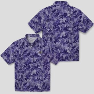 Leafy Pattern Baltimore Ravens Purple Hawaiian Shirt