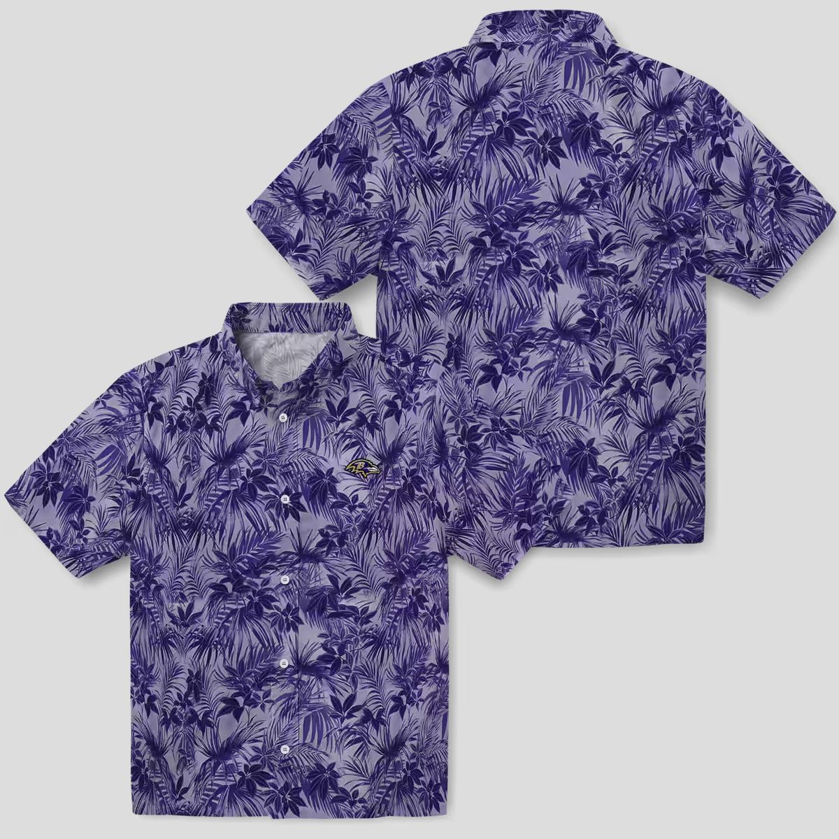 Leafy Pattern Baltimore Ravens Purple Hawaiian Shirt