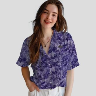 Leafy Pattern Baltimore Ravens Purple Hawaiian Shirt