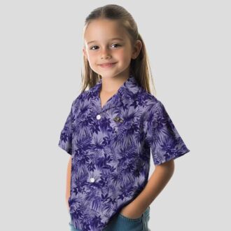 Leafy Pattern Baltimore Ravens Purple Hawaiian Shirt