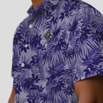 Leafy Pattern Baltimore Ravens Purple Hawaiian Shirt