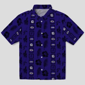 NFL Ravens Tropical Shirt – Framed Floral Purple Aloha Style
