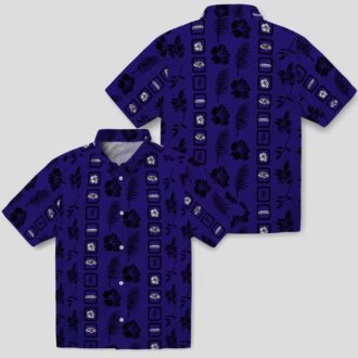 NFL Ravens Tropical Shirt – Framed Floral Purple Aloha Style