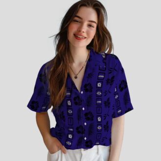 NFL Ravens Tropical Shirt – Framed Floral Purple Aloha Style