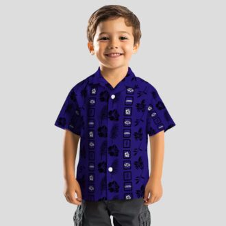 NFL Ravens Tropical Shirt – Framed Floral Purple Aloha Style
