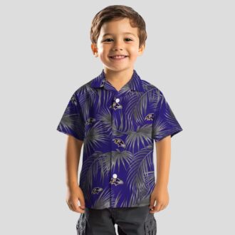 NFL Ravens Tropical Purple Hawaiian Shirt – Leafy Palm Print Aloha Style