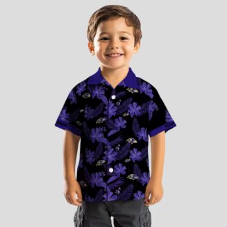 Personalized Baltimore Ravens Hawaiian Shirt – Botanical Print Black NFL Fan Apparel