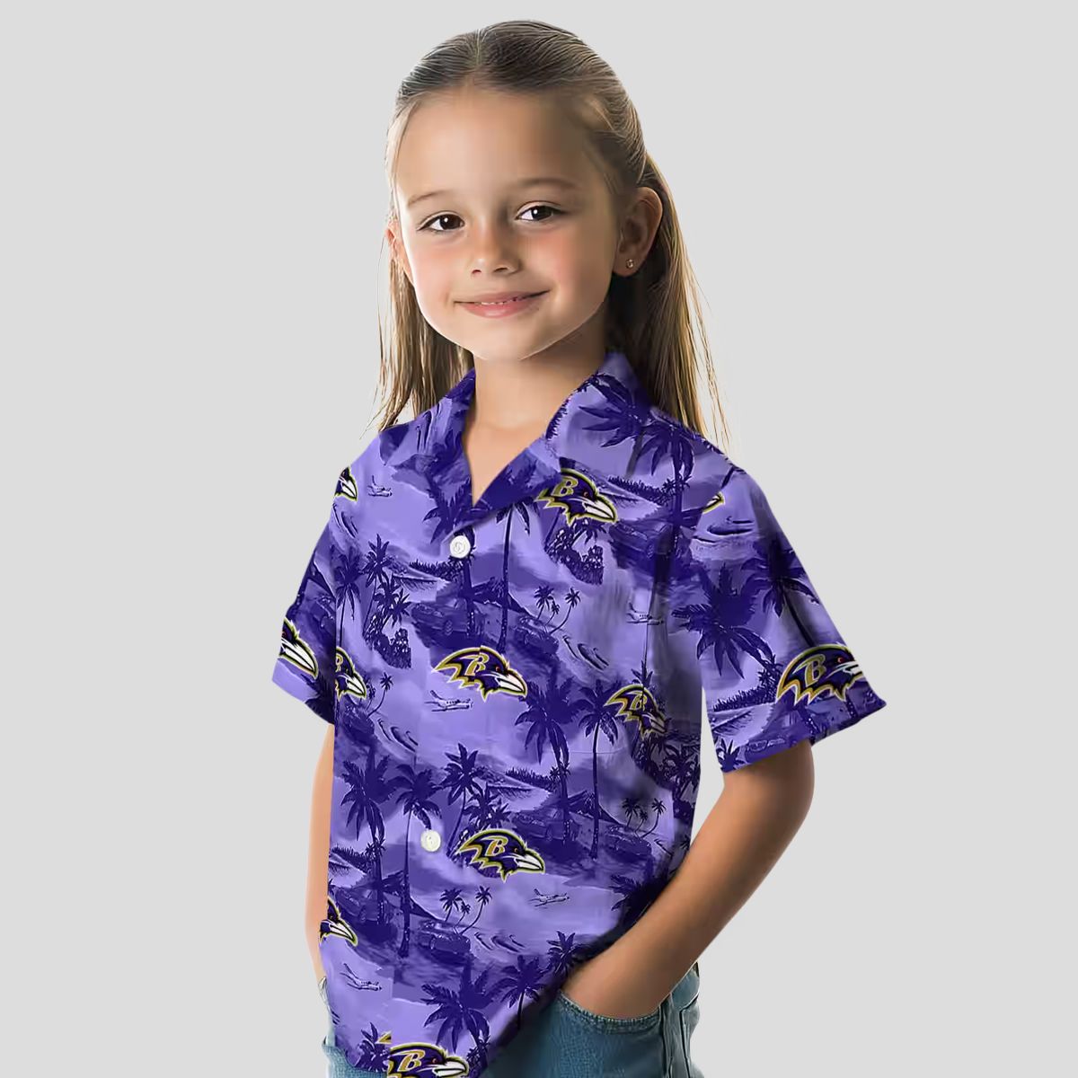 Purple Baltimore Ravens Hawaiian Shirt - Coastal Palms Tropical Outfit
