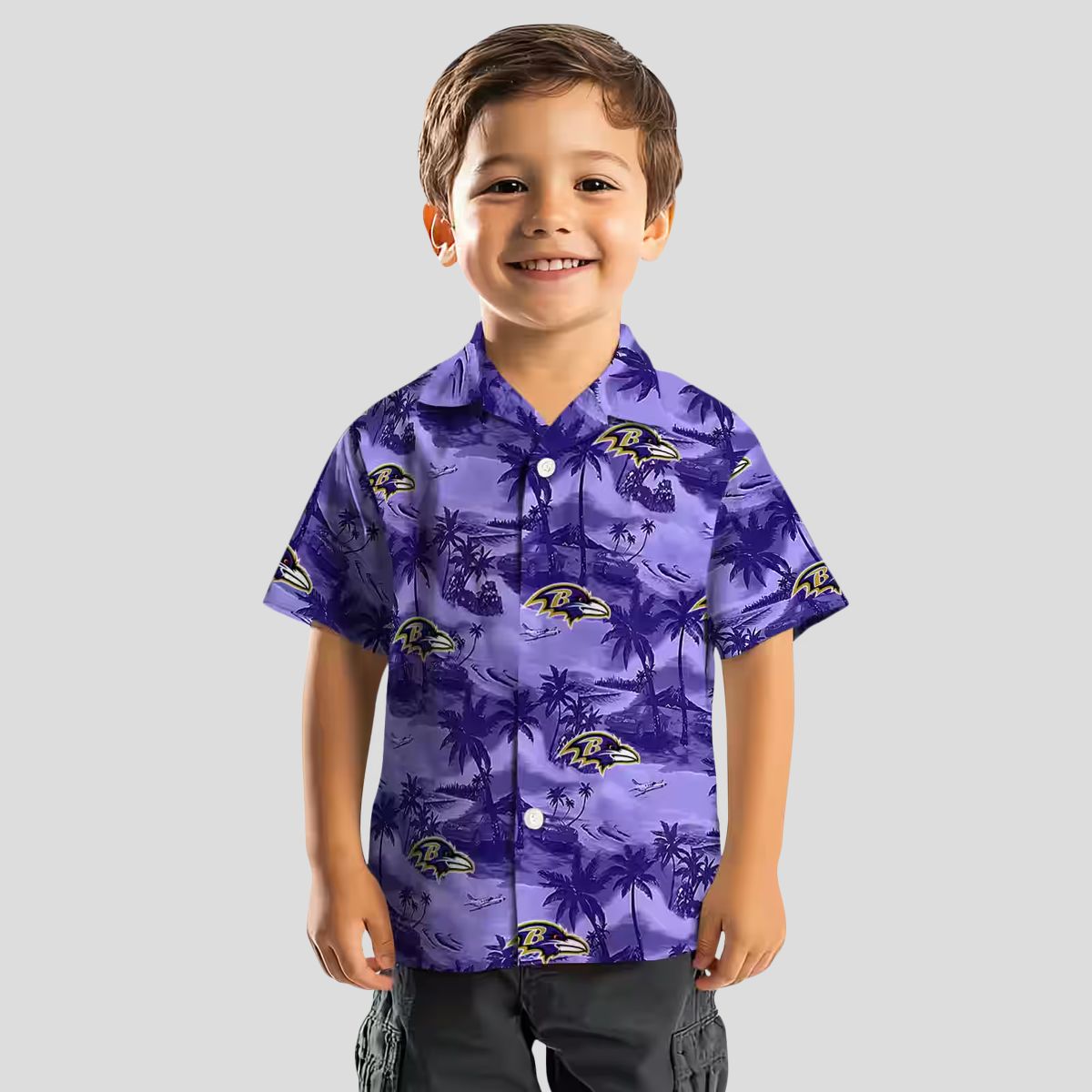 Purple Baltimore Ravens Hawaiian Shirt - Coastal Palms Tropical Outfit