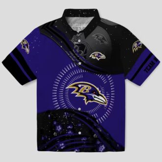 Purple Black Aloha Shirt – Baltimore Football Wave Edition