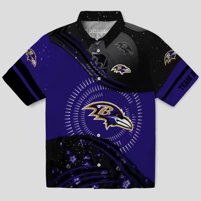 Purple Black Aloha Shirt – Baltimore Football Wave Edition