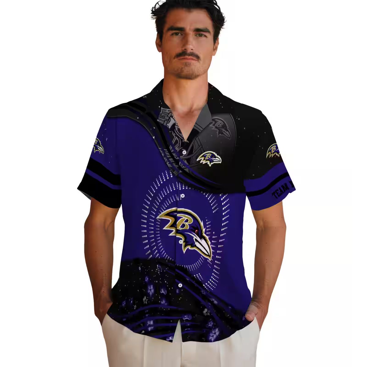 Purple Black Aloha Shirt – Baltimore Football Wave Edition