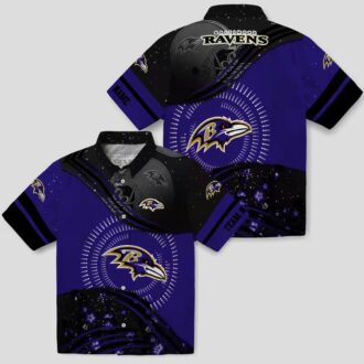 Purple Black Aloha Shirt – Baltimore Football Wave Edition