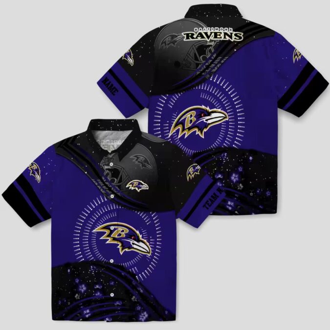 Purple Black Aloha Shirt – Baltimore Football Wave Edition