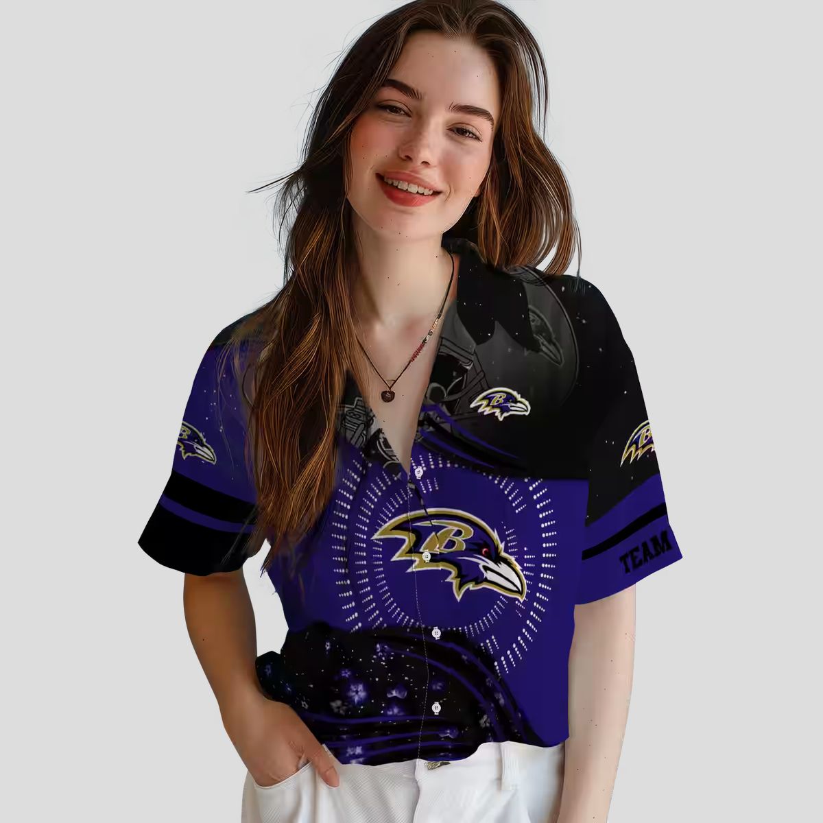 Purple Black Aloha Shirt – Baltimore Football Wave Edition