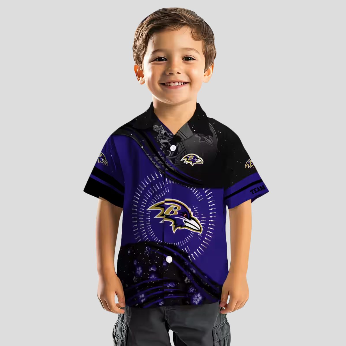 Purple Black Aloha Shirt – Baltimore Football Wave Edition