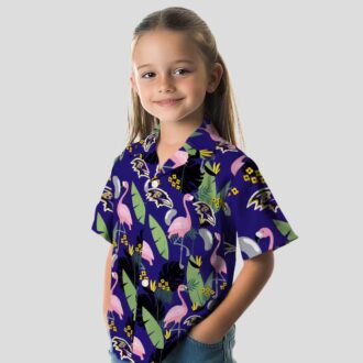 Purple Ravens Aloha Shirt – Flamingo & Palm Leaf Hawaiian Style
