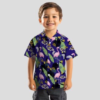 Purple Ravens Aloha Shirt – Flamingo & Palm Leaf Hawaiian Style