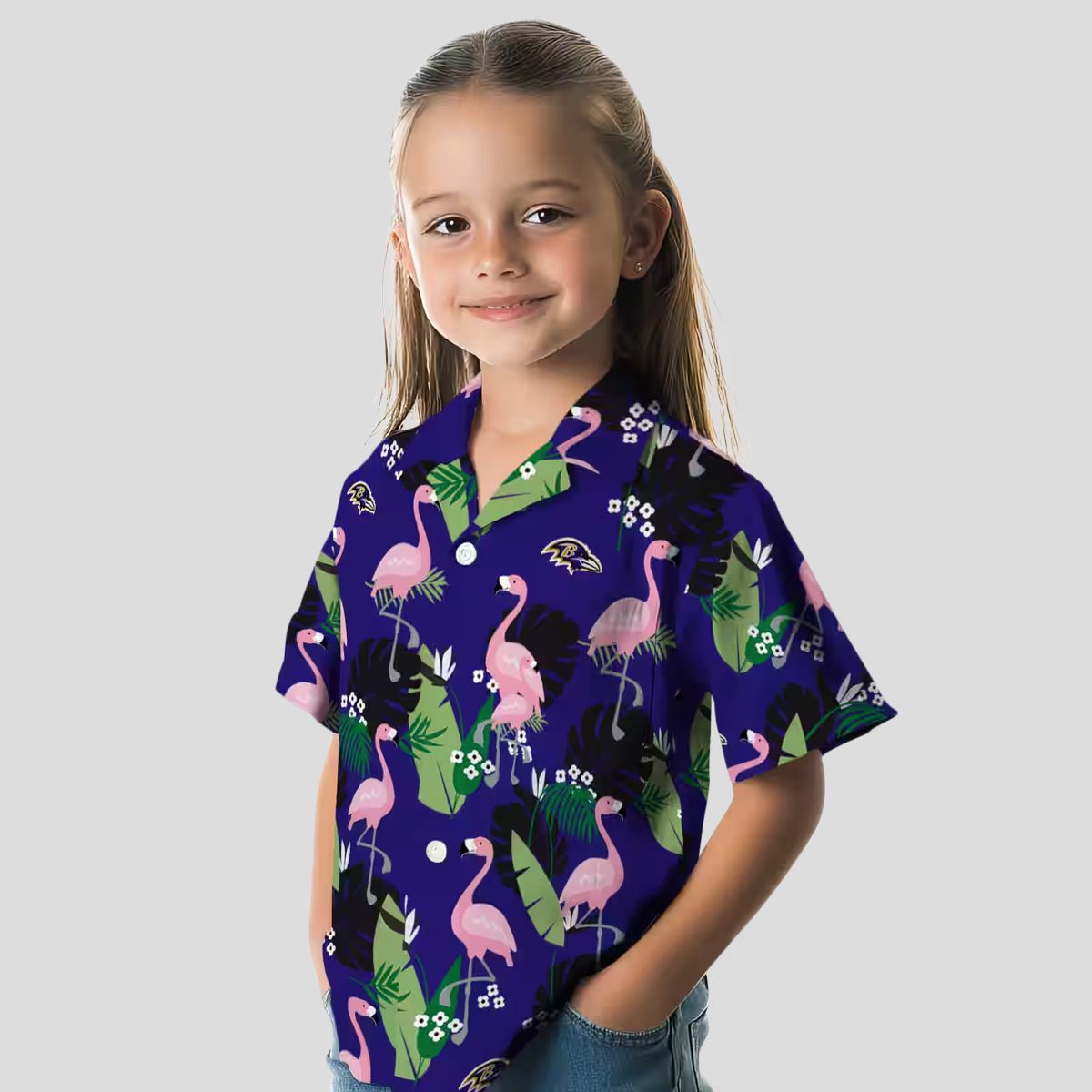 Purple Tropical Baltimore Ravens Hawaiian Shirt – Flamingo Leaf Motif Design