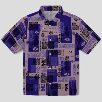 Tribal Symbols Theme Baltimore Ravens Purple Hawaiian Shirt