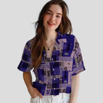Tribal Symbols Theme Baltimore Ravens Purple Hawaiian Shirt