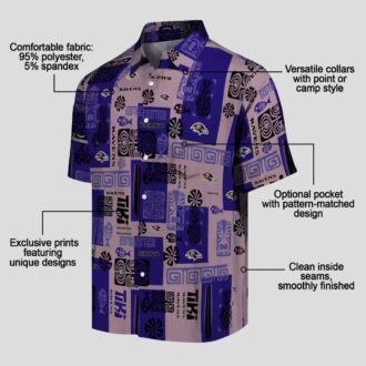 Tribal Symbols Theme Baltimore Ravens Purple Hawaiian Shirt