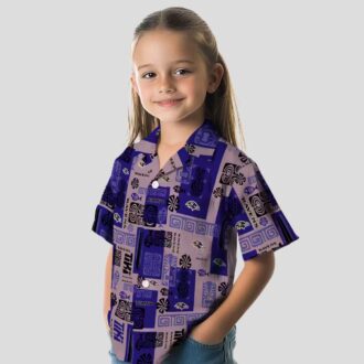 Tribal Symbols Theme Baltimore Ravens Purple Hawaiian Shirt