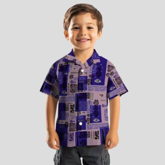 Tribal Symbols Theme Baltimore Ravens Purple Hawaiian Shirt